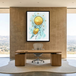 Scarab Golden Sun โ scarab golden sun sq minimalist lux office 1port framed black