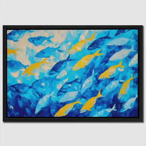 School of Blues - Coastal Art for Bathroom