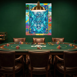 Sea Creature Queen of Hearts Card canvas wall art, room view