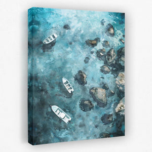 Sea Pier - Boat Canvas Wall Art