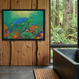 Sea Turtle Coral — Sea Turtle Coral Outdoor Bathroom Log Land 142