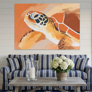 Sea Turtle Rising โ Sea Turtle Rising Striped Couch Land 195