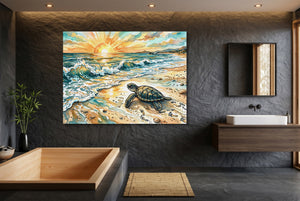 Sea Turtle Sunrise โ sea turtle sunrise small bathroom interior 1land flush print