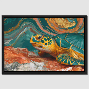 Sea Turtle Teal โ Sea Turtle Teal Close Up Landscape 68