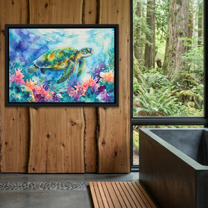 Sea Turtle Watercolor โ Sea Turtle Watercolor Outdoor Bathroom Log Land 121