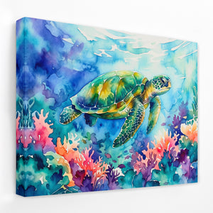 Sea Turtle Watercolor โ Sea Turtle Watercolor Landscape Side View Mirror Wrap 82