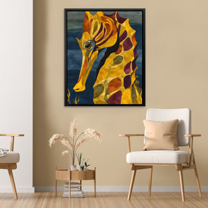 Seahorse Golden Tides - Luxury Wall Art