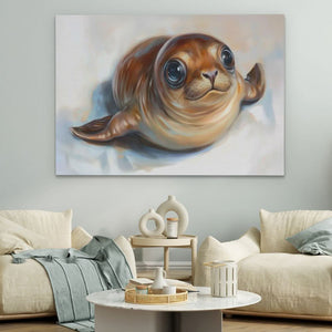 Seal in Love - Wall Art in Black Frame