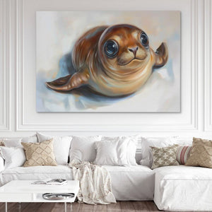 Seal in Love - Large Canvas Print