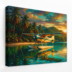 Seaplane Tropical Sunset โ Seaplane Tropical Sunset Landscape Side View Mirror Wrap 118