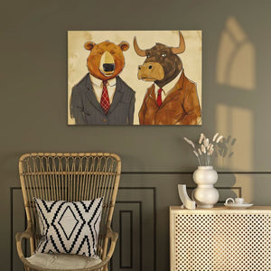 Seasoned Brokers - Modern Brown Canvas Wall Art