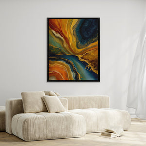 Sediment's Golden Flow - Luxury Wall Art