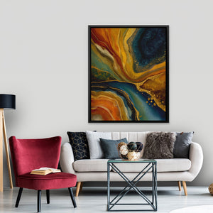 Sediment's Golden Flow - Luxury Wall Art