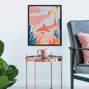 Seeking Pink Shark - Luxury Wall Art