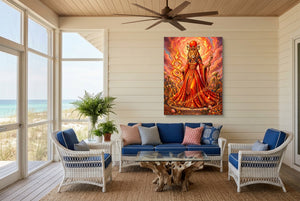 Sekhmet's Blazing Ankh - Luxury Wall Art