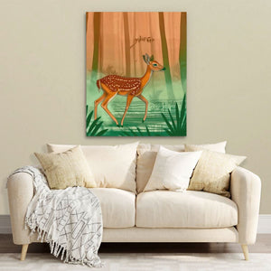 Serene Doe - Brown Wall Art for Home Office