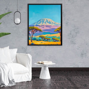 Serengeti and Kilimanjaro - Nature Wall Art in Black Frame