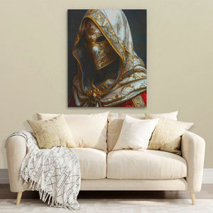 Shadow Guardian - Knight Wall Art in Black Frame