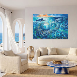 Shark Feeding Spiral — Shark Feeding Spiral Coast Living Room Land 130