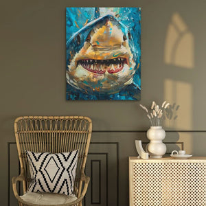 Shark Jaws - Blue Wall Art