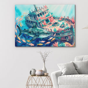 Shark Shipwreck Sanctuary โ Shark Shipwreck Sanctuary White Walls 148