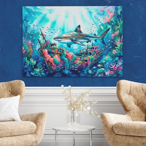 Shark Sunken Sanctuary โ Shark Sunken Sanctuary Two Chairs Blue Walls2 136