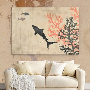 Shark Surprise - Nature Wall Art in Black Frame