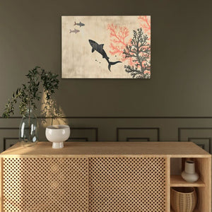 Shark Surprise - Large Minimalist Canvas Print