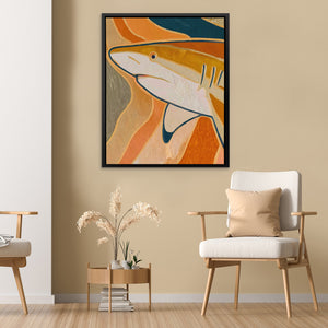 Shark's Golden Current - Luxury Wall Art