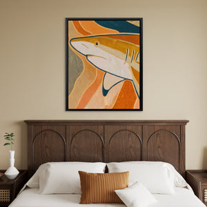 Shark's Golden Current - Luxury Wall Art