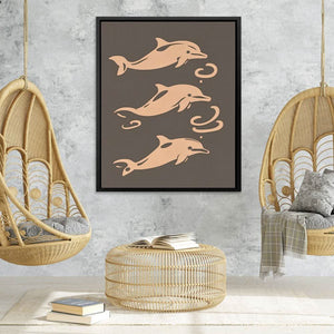 Simple Dolphin Illustration - Canvas Wall Art