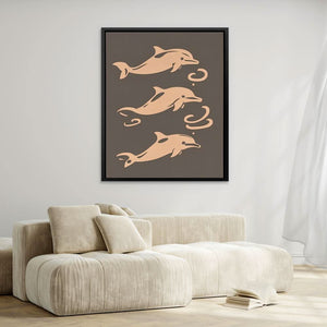 Simple Dolphin Illustration - Beach House Art for Bathroom