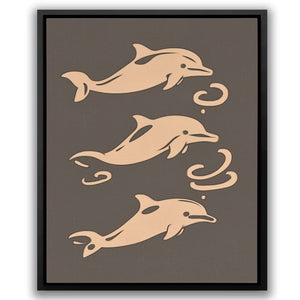 Simple Dolphin Illustration - Coastal Canvas Print