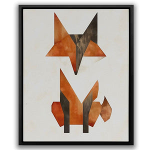 Simple Fox - Earth Tones Fox Canvas Print