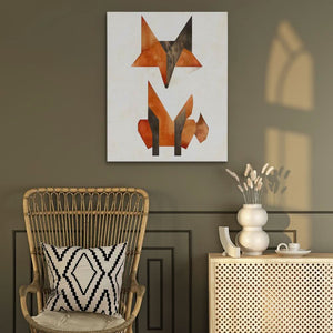 Simple Fox - Abstract Wall Art in Black Frame