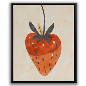 Simple Strawberry - Abstract Neutral Canvas Wall Art