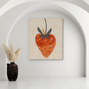 Simple Strawberry - Neutral Wall Art for Kitchen