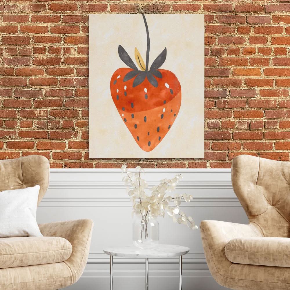 Simple Strawberry - Large Abstract Canvas Print