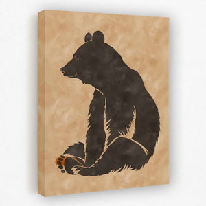 Sitting Brown Bear - Animals Canvas Wall Art