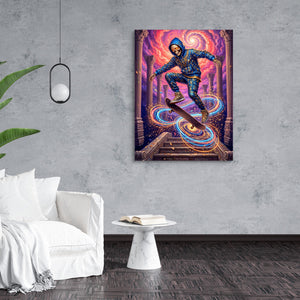 Skate Skeleton Vortex โ skate skeleton vortex sq opulent room 1port flush print