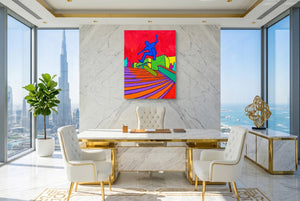 Skater's Red Leap - Luxury Wall Art