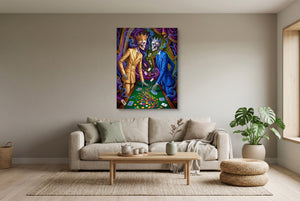 Skeletal Kings Gambling โ skeletal kings gambling living room interior view 2 1port flush print