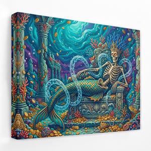 Skeletal Mermaid Throne โ Skeletal Mermaid Throne Landscape Side View Mirror Wrap 86