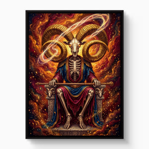 Skeletal Ram Enthroned - Luxury Wall Art