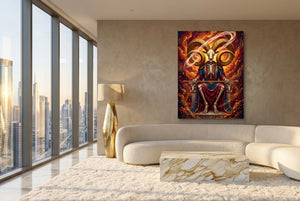 Skeletal Ram Enthroned — skeletal ram enthroned modern living room interior 3 1port flush print