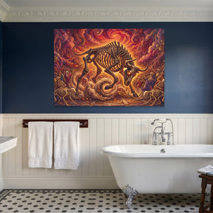Skeleton Bull Inferno — Skeleton Bull Inferno Blue Bathroom Land 23