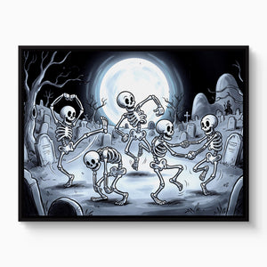 Skeleton Dance Rubber Hose โ skeleton dance rubber hose white studio framed black