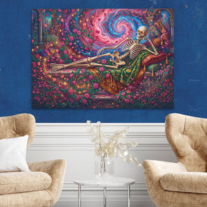 Skeleton Floral Reverie โ Skeleton Floral Reverie Two Chairs Blue Walls2 143