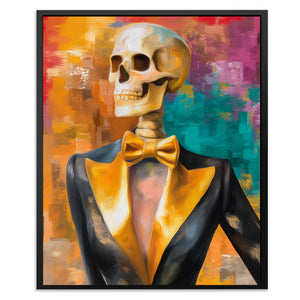 Skeleton in Tuxedo - Large Gothic Canvas Print