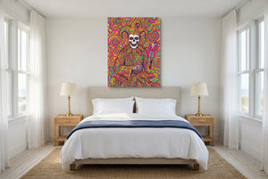 Skeleton Jester Psychedelic โ skeleton jester psychedelic bedroom with windows 1port flush print